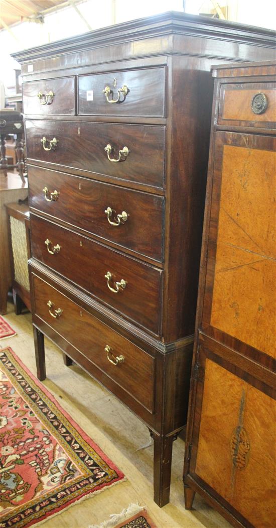 George III mahogany chest on stand(-)
